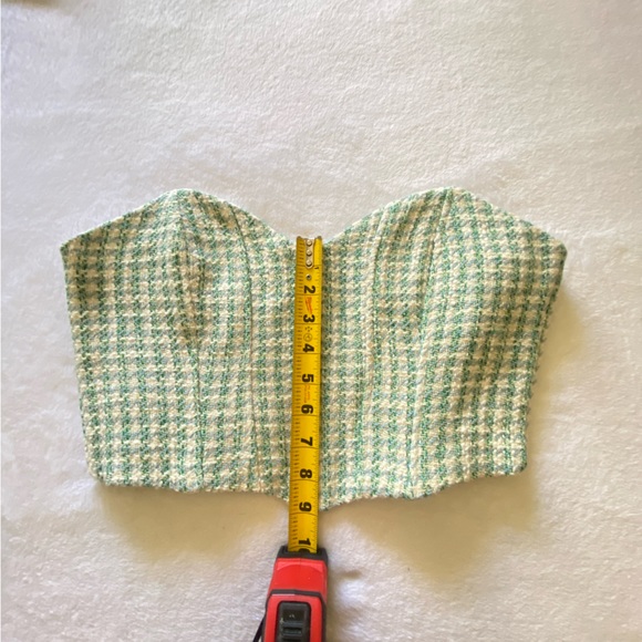 Green and Blue Zara Corset Crop Top Size Medium Never Worn! - Picture 3 of 8